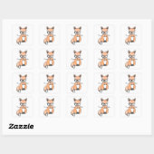 Lieve Slimme Vos Vierkante Sticker (Vel)