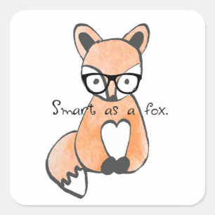 Lieve Slimme Vos Vierkante Sticker