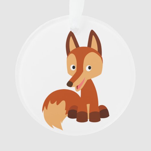 Lieve sluwe cartoonvos acryl ornament (voorkant)