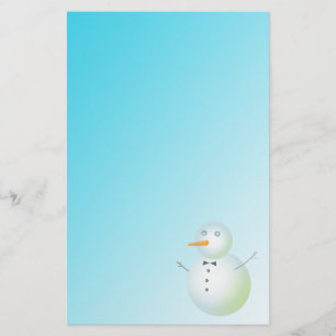lieve sneeuwman,blauw briefpapier