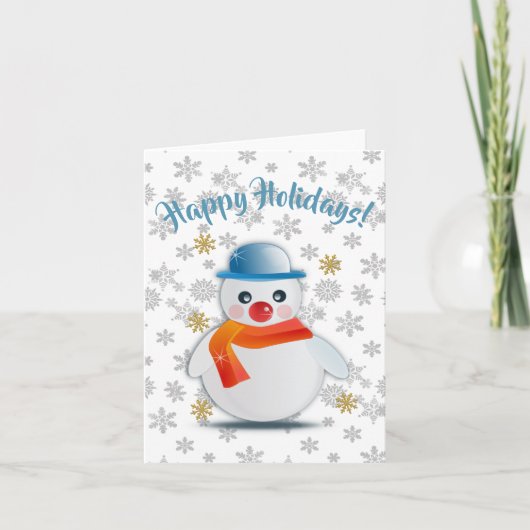 Lieve Sneeuwman Feestdagen Kaart (Voorkant)