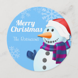 Lieve Sneeuwman Kerstkaart Kaart