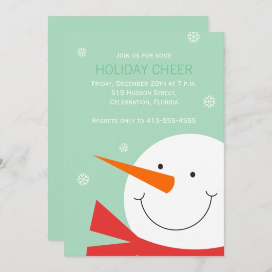 Lieve Sneeuwman Kerstmis Kaart (Voorkant / Achterkant)