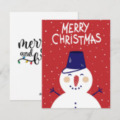 Lieve Sneeuwman Kerstvakantie Kaart (Voorkant / Achterkant)