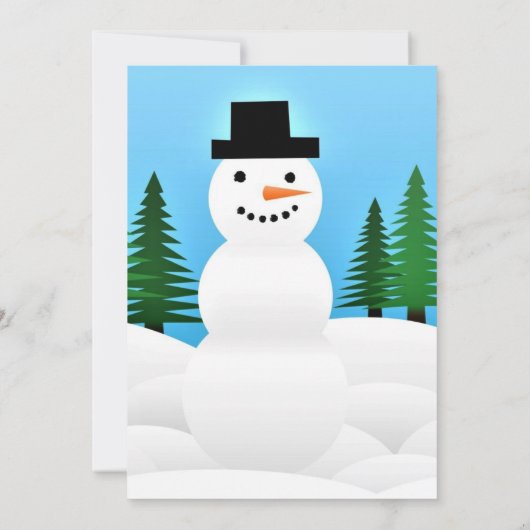Lieve Sneeuwman Kerstvakantie Open Huis Kaart (Achterkant)
