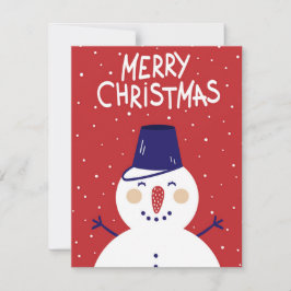 Lieve Sneeuwman Kerstvakantiekaart Feestdagenkaart