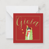 Lieve Sneeuwman Kerstvreugde  Notitiekaartje (Voorkant)