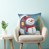 Lieve sneeuwman met kerstboom kussen (Stoel)