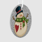 Lieve Sneeuwman Ornament of Label (voorkant)