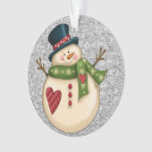Lieve Sneeuwman Ornament of Label (voorkant)