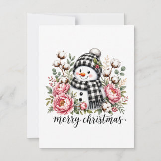 Lieve Sneeuwman Prettig Kerstfeest Bedankkaart