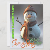 Lieve Sneeuwman vrolijk en stralend Kerstmis  Feestdagenkaart (Voorkant)