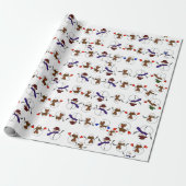 Lieve Sneeuwmannen Kerstmis Cadeaupapier (Uitgerold)