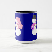 Lieve Sneeuwmensen Verliefd: Donkerblauw Mok (Midden)