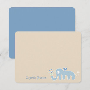 Lieve Speelse Blauwe Olifant Liefde Jongen Baby Sh Bedankkaart