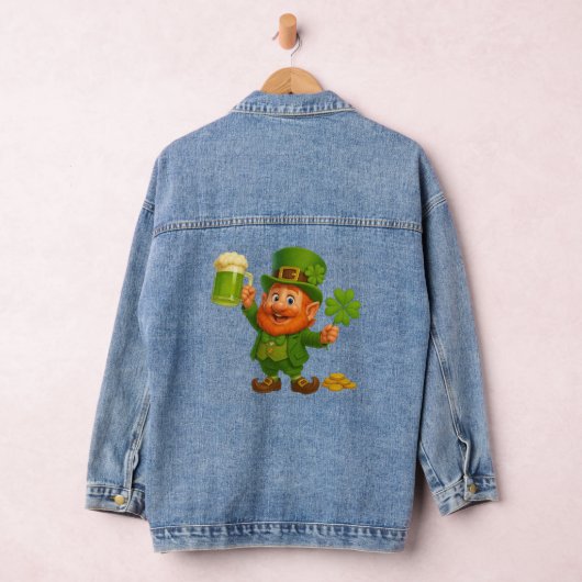 Lieve/speelse kabouter St. Patrick's Day  Denim Jacket (Hangar)