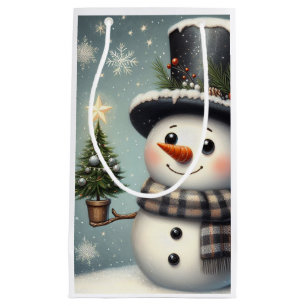Lieve speelse Kerstmis/winter sneeuwman Klein Cadeauzakje