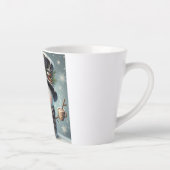 Lieve speelse Kerstmis/winter sneeuwman Latte Mok (Rechts)