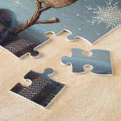 Lieve speelse Kerstmis/winter sneeuwman Legpuzzel (Zijkant)
