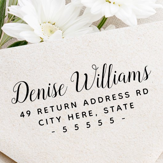Lieve speelse script familienaam retouradres zelfinktende stempel