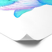 Lieve speelse walvis hart spuitende kinderkamer ku poster (Hoek)