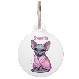 Lieve Sphynx Kitten Gepersonaliseerde Kat ID Tag Huisdierpenning
