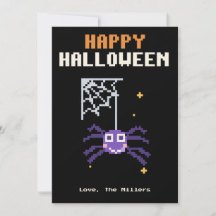 Lieve Spider Pixel Art Halloween Kaart