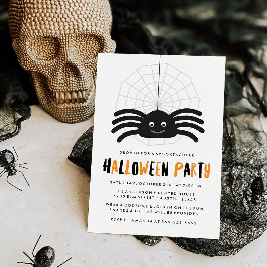 Lieve Spin Halloween Feest Uitnodiging