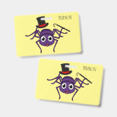 Lieve spin in cartoon met hoge hoed badge (Voor- en achterkant)