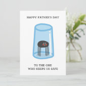 Lieve spin in glas Grappige tekst Vaderdag  Feestdagenkaart (Staand voorkant)