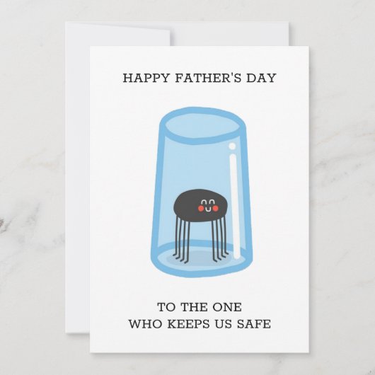 Lieve spin in glas grappige uitdrukking Vaderdag Feestdagenkaart (Voorkant)