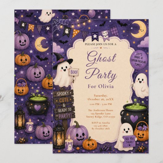 Lieve Spoken Halloween Feest Kaart (Voorkant / Achterkant)