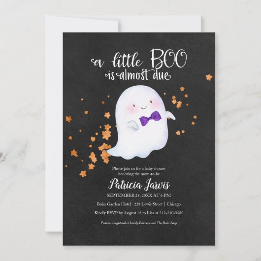 Lieve spook Halloween babyshower uitnodiging (Voorkant)