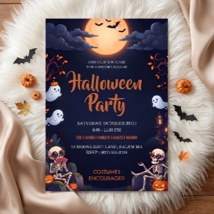 Lieve spook Halloween-feestuitnodiging Kaart