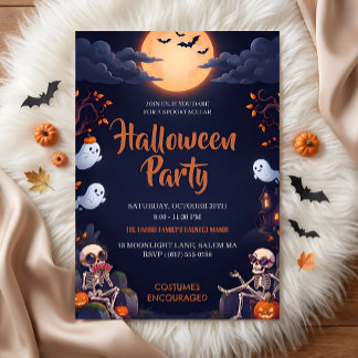 Lieve spook Halloween-feestuitnodiging Kaart