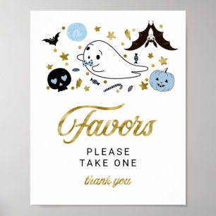 Lieve spookachtige Halloween jongens baby shower c Poster