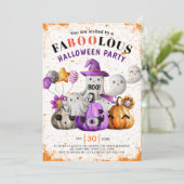 Lieve spookjes en pompoenen BOE! Halloweenfeest Kaart (Staand voorkant)