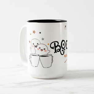 Lieve spookkoffie Mooi-emiddag Halloween Tweekleurige Koffiemok