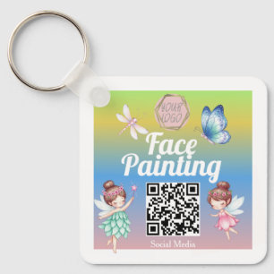 Lieve Sprekende Gezichtsschilder Kunstenaar  Sleutelhanger