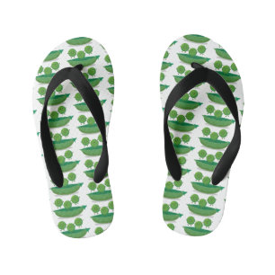 Lieve springende erwten in peul cartoonillustratie kinder teenslippers