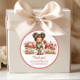 Lieve Sprookjesachtige Blush Bloem Meisje Verjaard Ronde Sticker