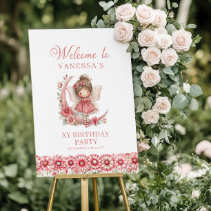 Lieve Sprookjesachtige Meisjesblos Bloemen Verjaar Poster