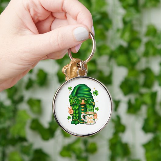Lieve St. Patrick's Dag Kabouter die Koffie Drinkt Sleutelhanger (Hand)