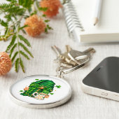 Lieve St. Patrick's Dag Kabouter die Koffie Drinkt Sleutelhanger (Zijkant)