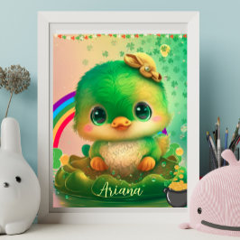 Lieve St. Patrick's Day vogel gepersonaliseerde ku Poster