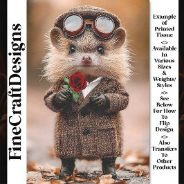 Lieve Steampunk Egel + Bloem AH4 Decoupage Tissuepapier