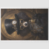 Lieve Steampunk Hond Met Hoed Schilderij D3L Decou Tissuepapier (Voorkant)
