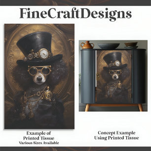 Lieve Steampunk Hond Met Hoed Schilderij D3L Decou Tissuepapier