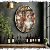 Lieve Steampunk Spaniel Hond Toasten BG4 Decoupage Tissuepapier