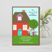 Lieve Stick Figure Familie ~ Aankondiging van verh (Staand voorkant)